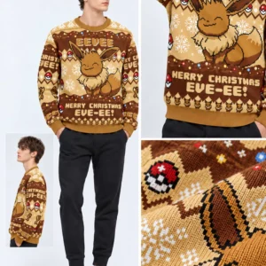 eevee merry christmas eve ee pokemon ugly christmas sweater2