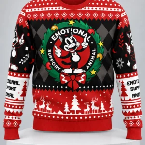 emotional support animal ugly christmas sweater