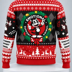 emotional support animal ugly christmas sweater1