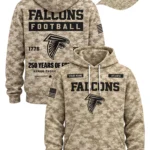 Falcons Military Appreciation 250 Years Of Freedom Camo Hoodie