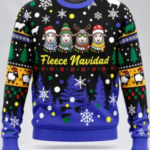 fleece navidad ugly christmas sweater