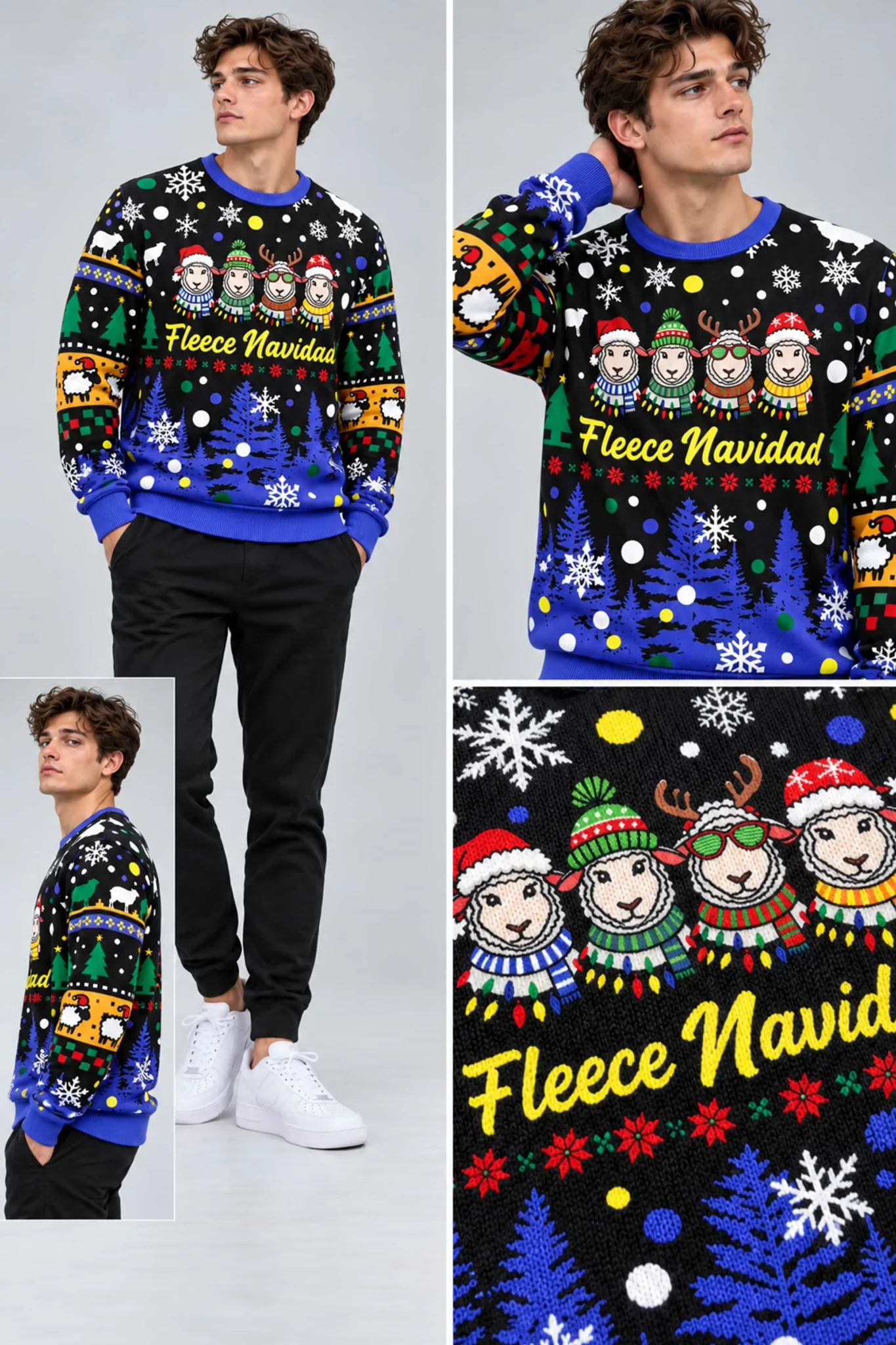 fleece navidad ugly christmas sweater2