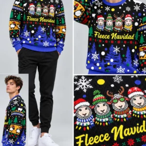 fleece navidad ugly christmas sweater2