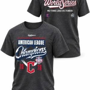 guardians charcoal 2026 american league champions locker room shirt
