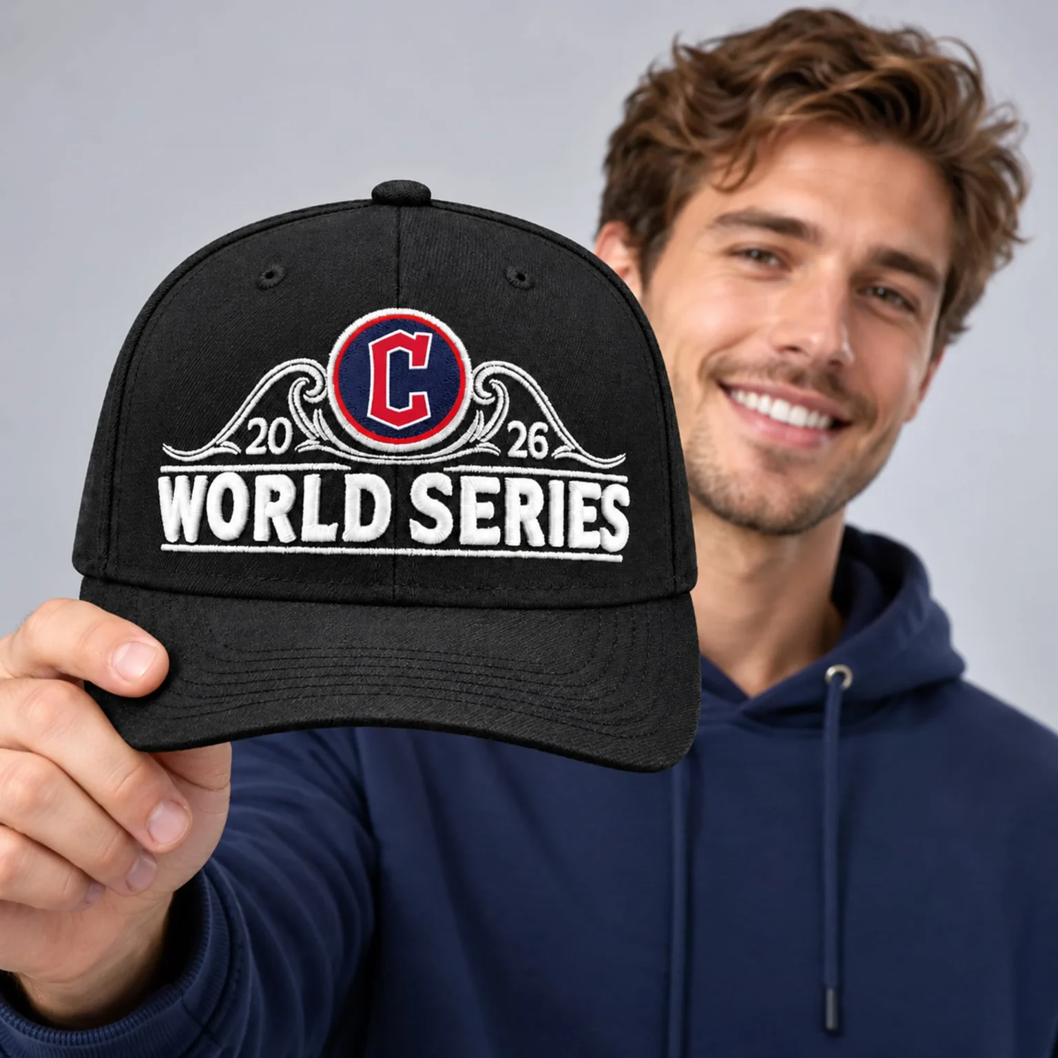 guardians charcoal 2026 world series locker room hat3