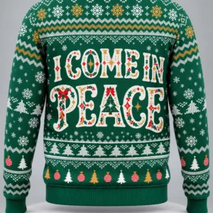 i come in peace ugly christmas sweater1