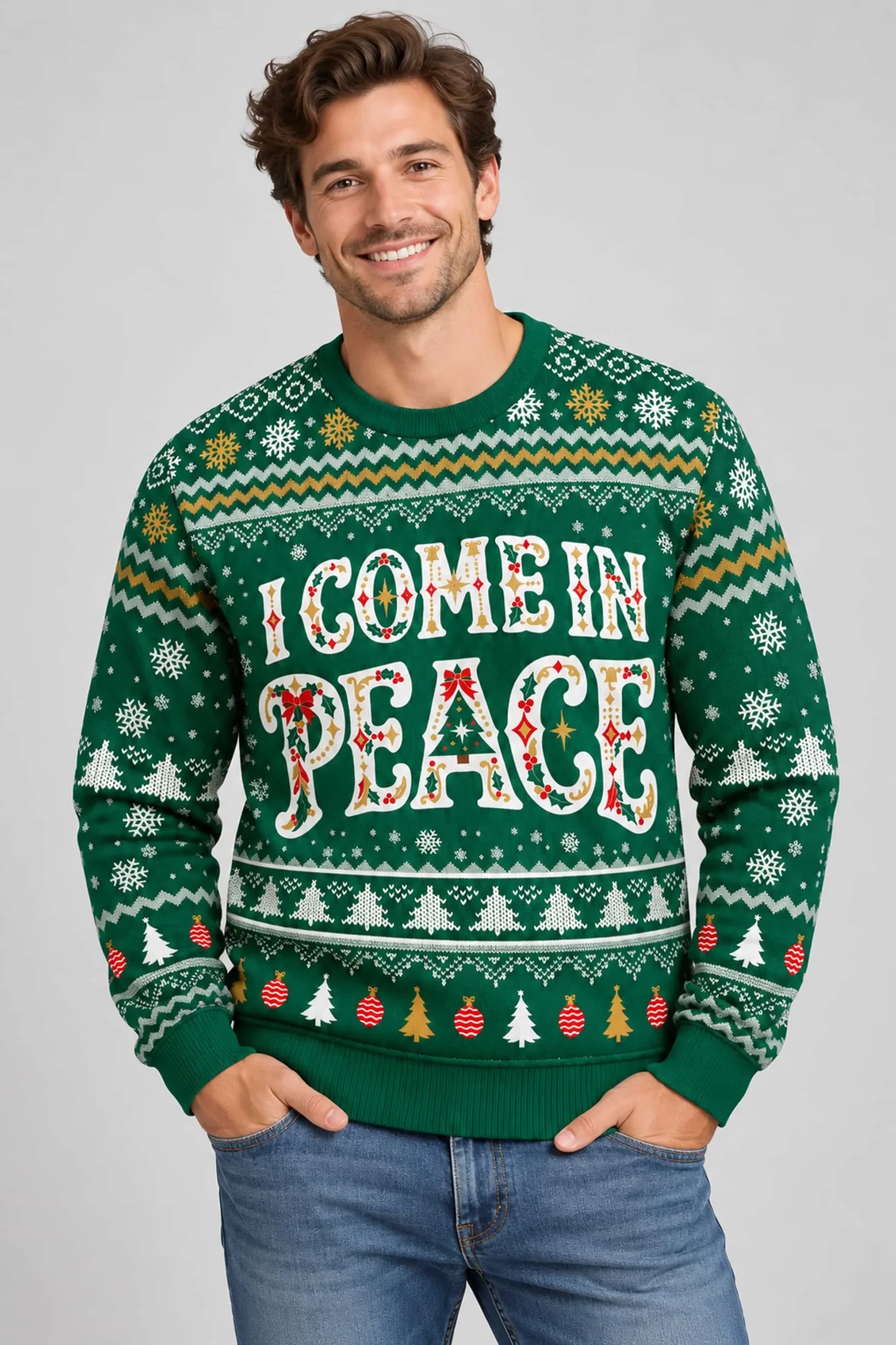 i come in peace ugly christmas sweater2