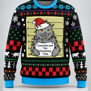i knocked over the christmas tree ugly christmas sweater