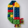 knitting lego patterned scarf