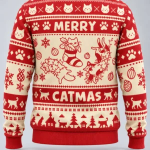 merry catmas ugly christmas sweater1