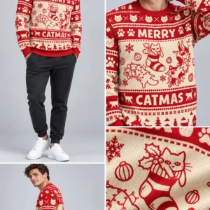merry catmas ugly christmas sweater2