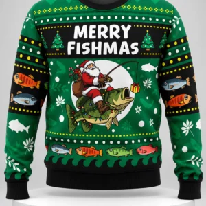 merry fishmas ugly christmas sweater