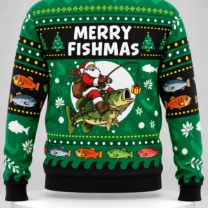 merry fishmas ugly christmas sweater1