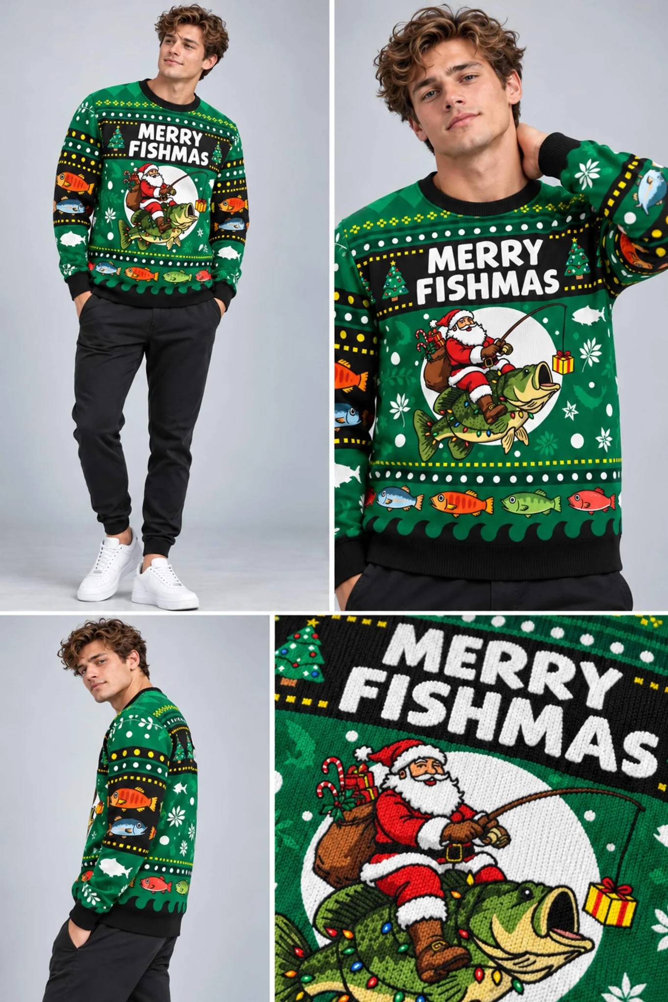 merry fishmas ugly christmas sweater2