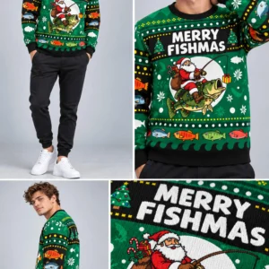 merry fishmas ugly christmas sweater2