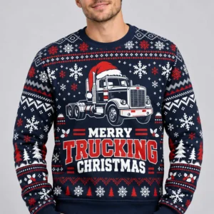 Merry Trucking Christmas Ugly Christmas Sweater 5 merry trucking christmas ugly christmas sweater2