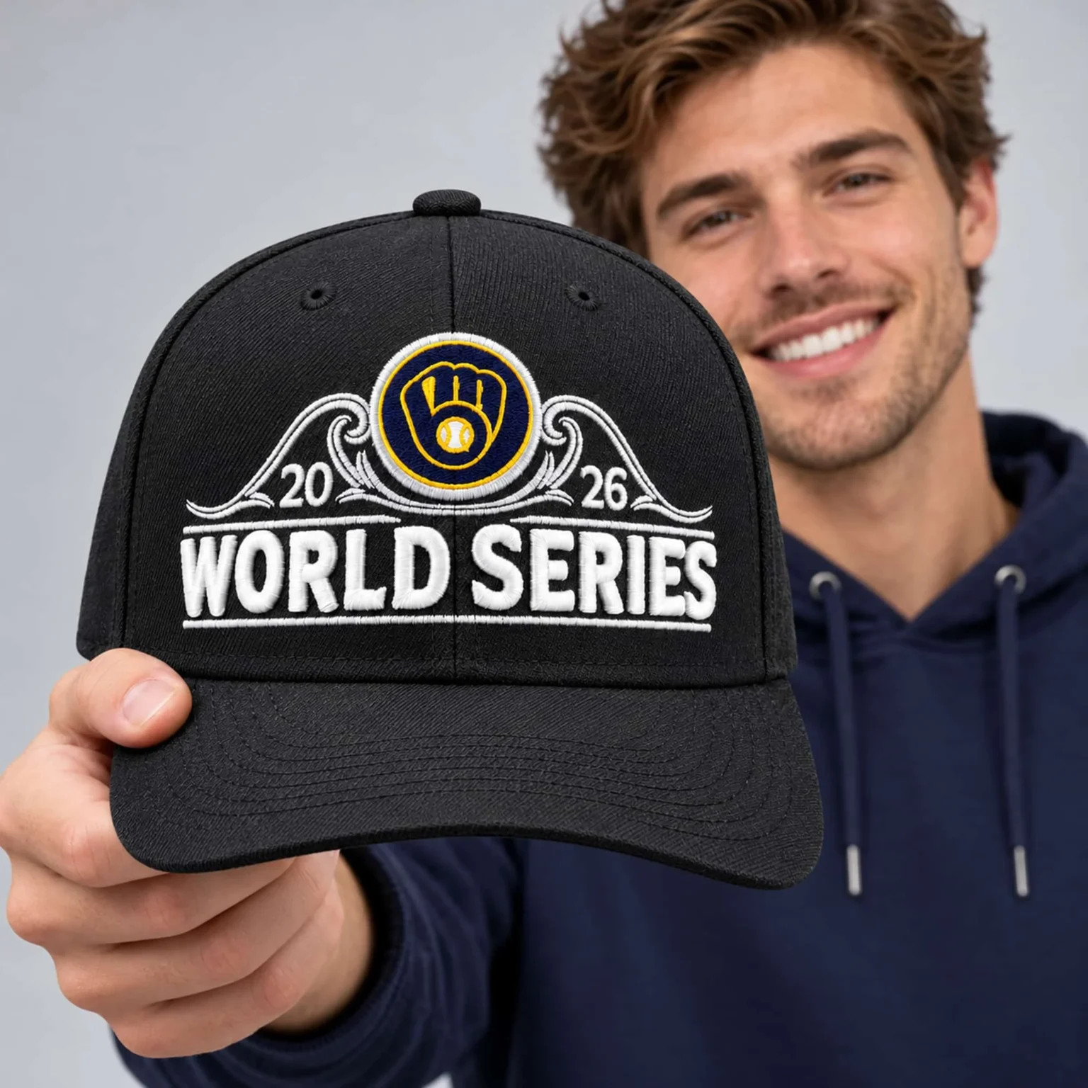 milwaukee brewers charcoal 2026 world series locker room hat3 milwaukee brewers charcoal 2026 world series locker room hat3