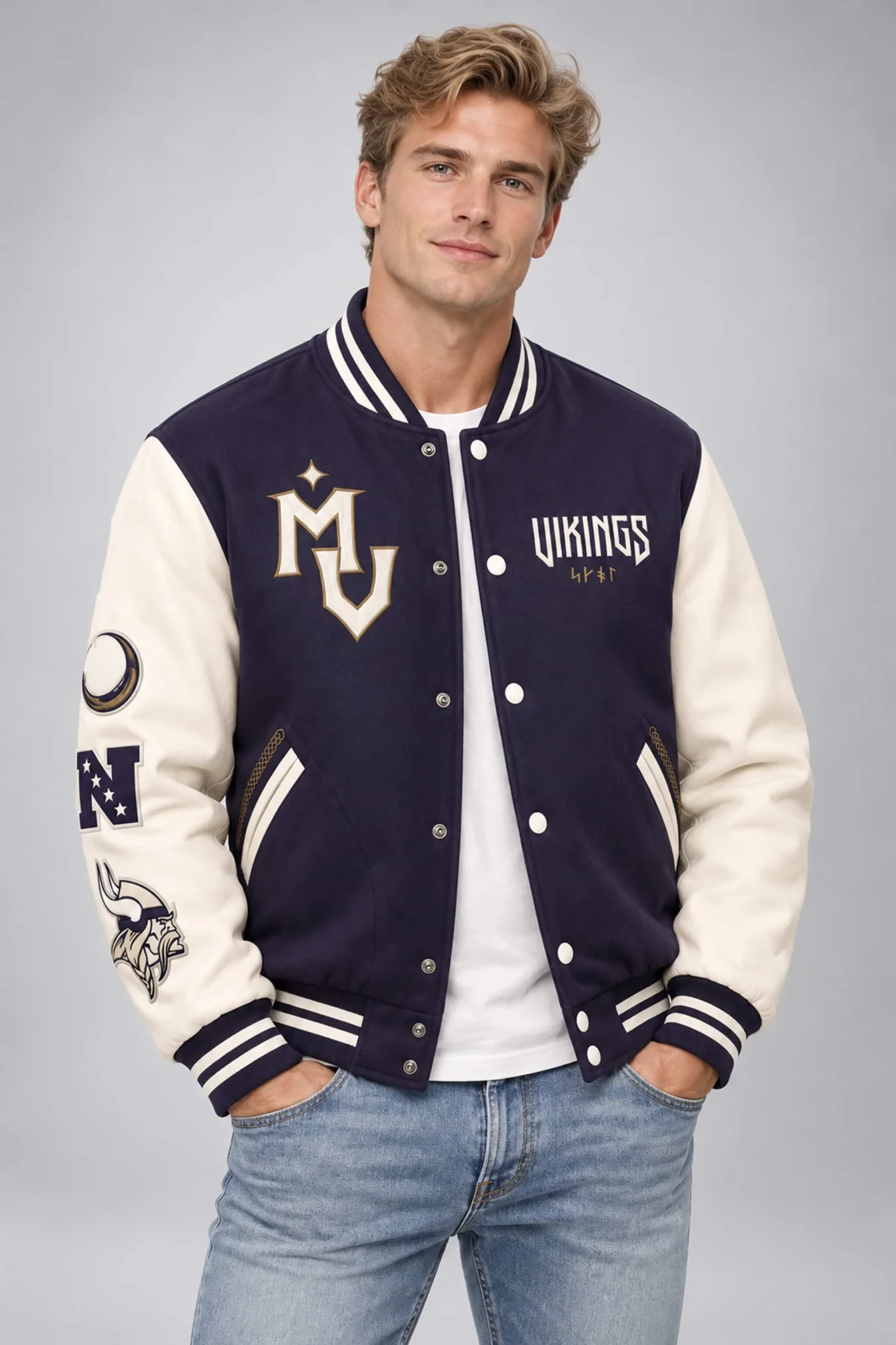 minnesota vikings 2026 rivalries collection varsity jacket3