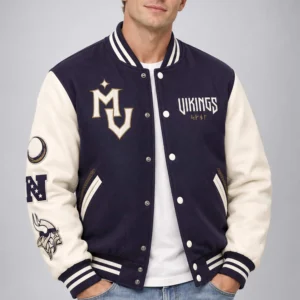 minnesota vikings 2026 rivalries collection varsity jacket3