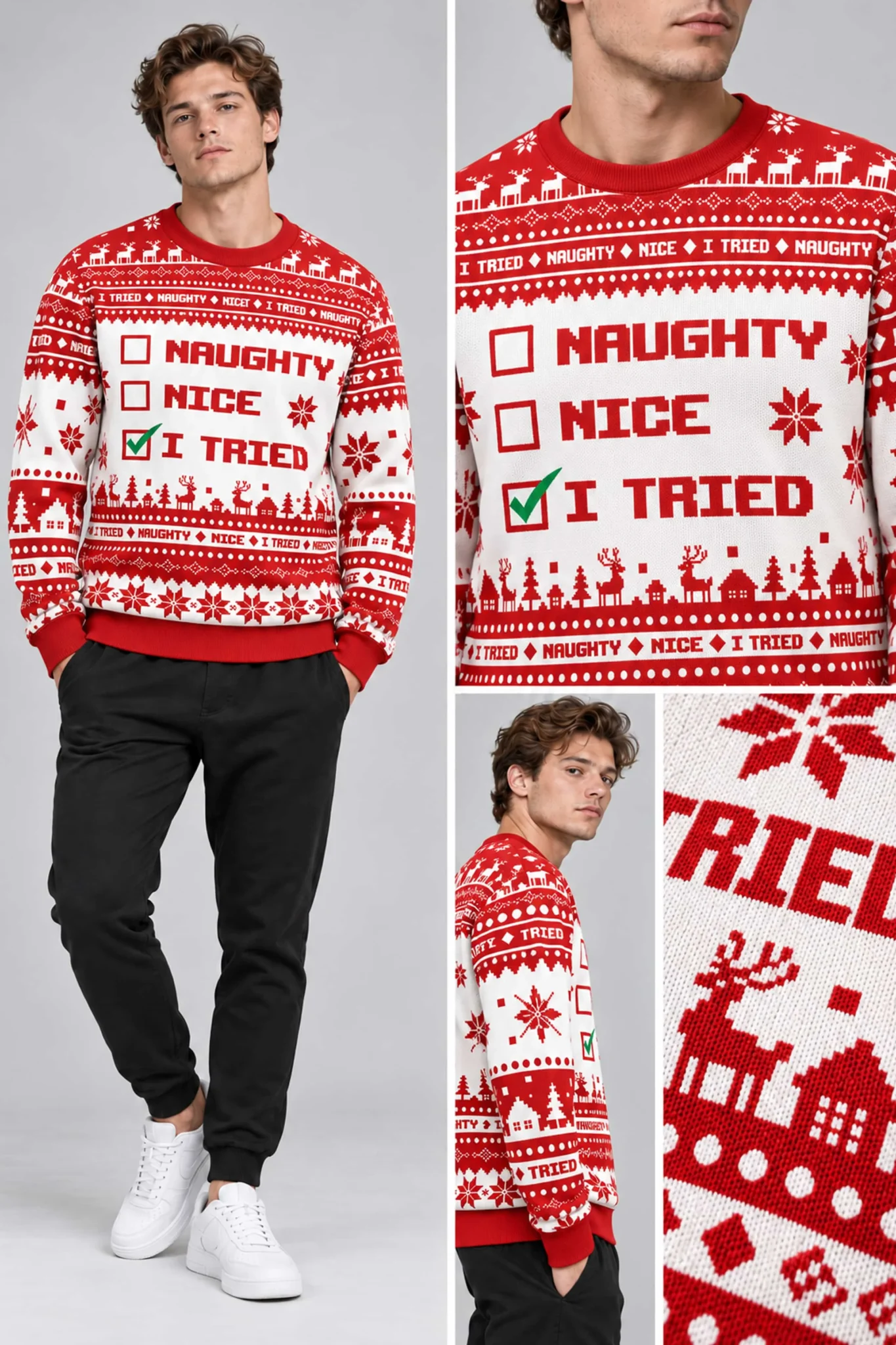 naughty nice i tried 2026 ugly christmas sweater2