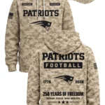 Patriots Military Appreciation 250 Years Of Freedom Camo Hoodie
