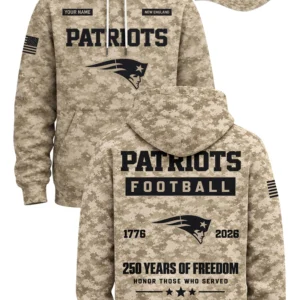 patriots military appreciation 250 years of freedom camo hoodie