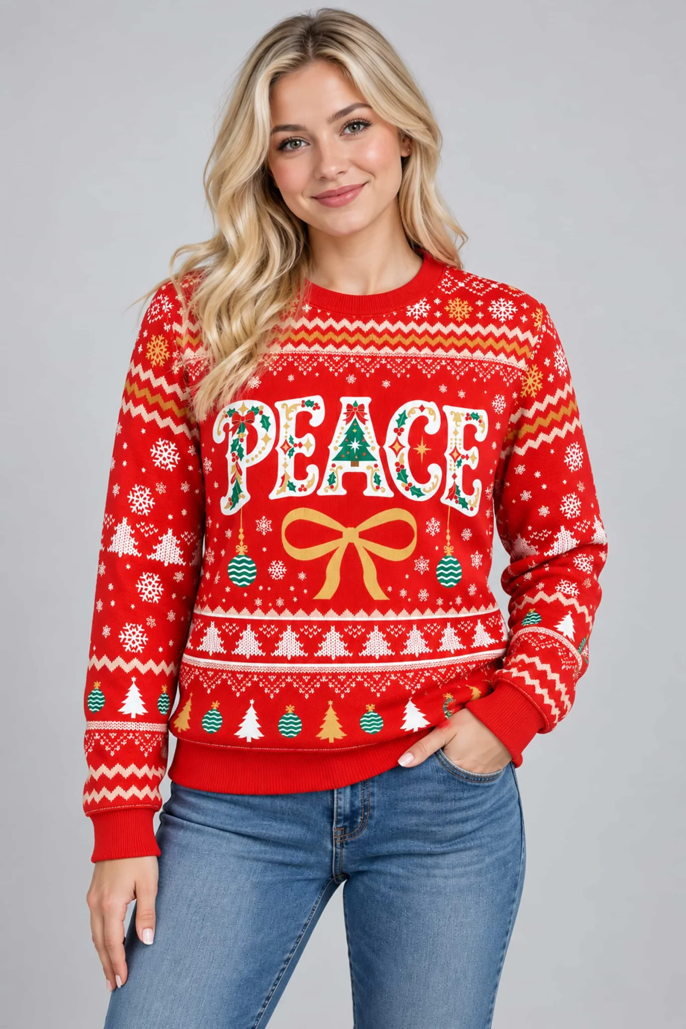 peace ugly christmas sweater2