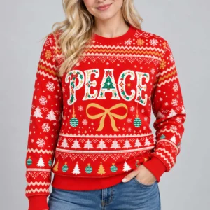 peace ugly christmas sweater2