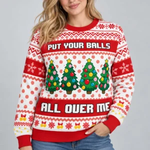 put your balls all over me ugly christmas sweater2