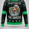 raccoon for the snacks ugly christmas sweater