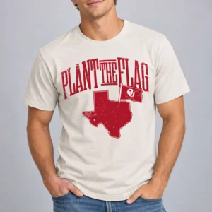 red river rivalry oklahoma football plant the flag shirt1