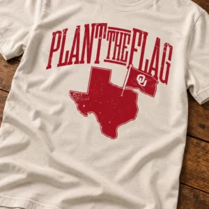 red river rivalry oklahoma football plant the flag shirt2