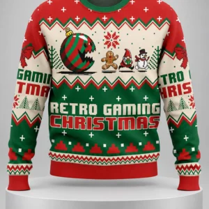retro gaming christmas ugly christmas sweater