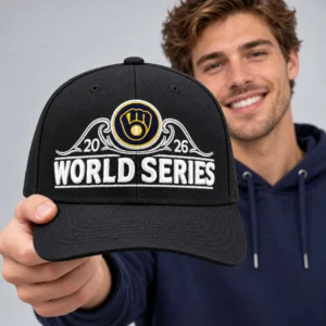 Milwaukee Brewers Charcoal 2026 World Series Locker Room Hat 7 milwaukee brewers charcoal 2026 world series locker room hat3