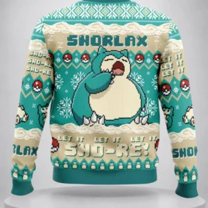 snorlax let it sno re pokemon ugly christmas sweater1