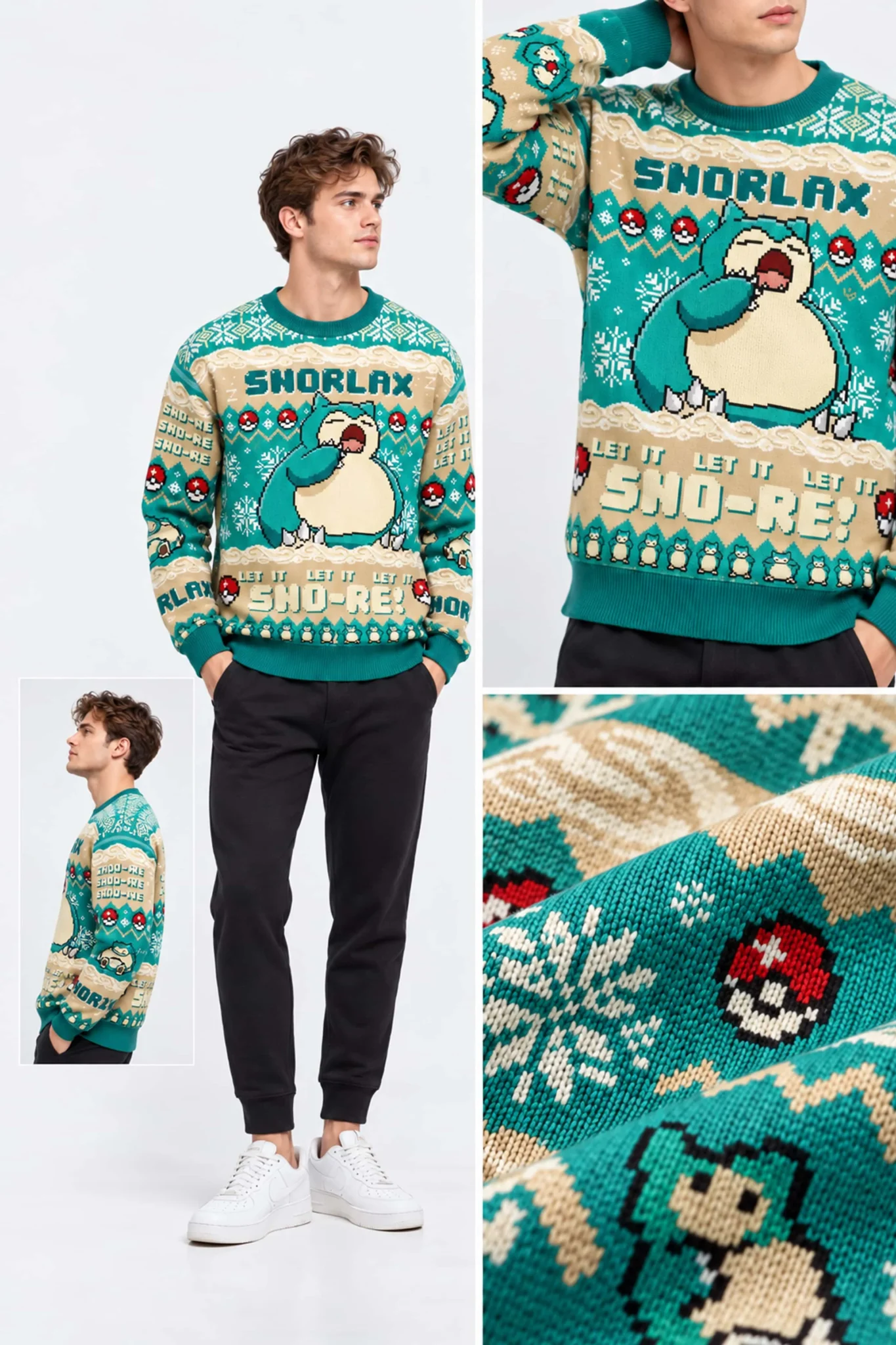 snorlax let it sno re pokemon ugly christmas sweater2