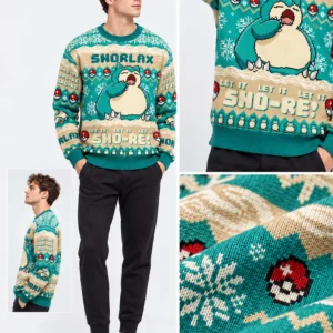 snorlax let it sno re pokemon ugly christmas sweater2