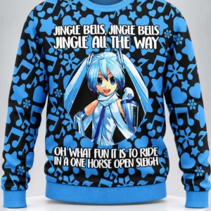 snow miku vocaloid ugly christmas sweater