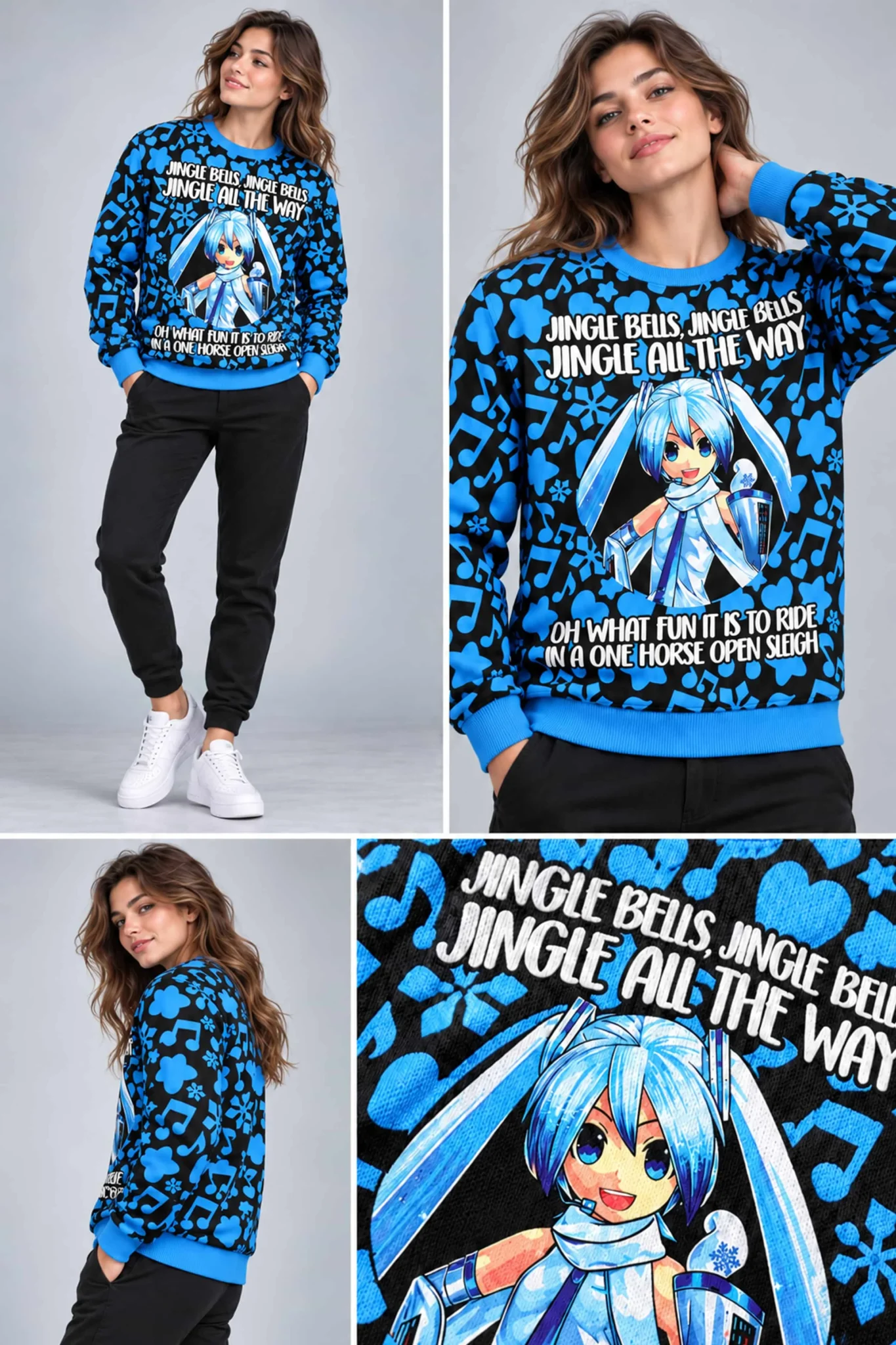 snow miku vocaloid ugly christmas sweater2