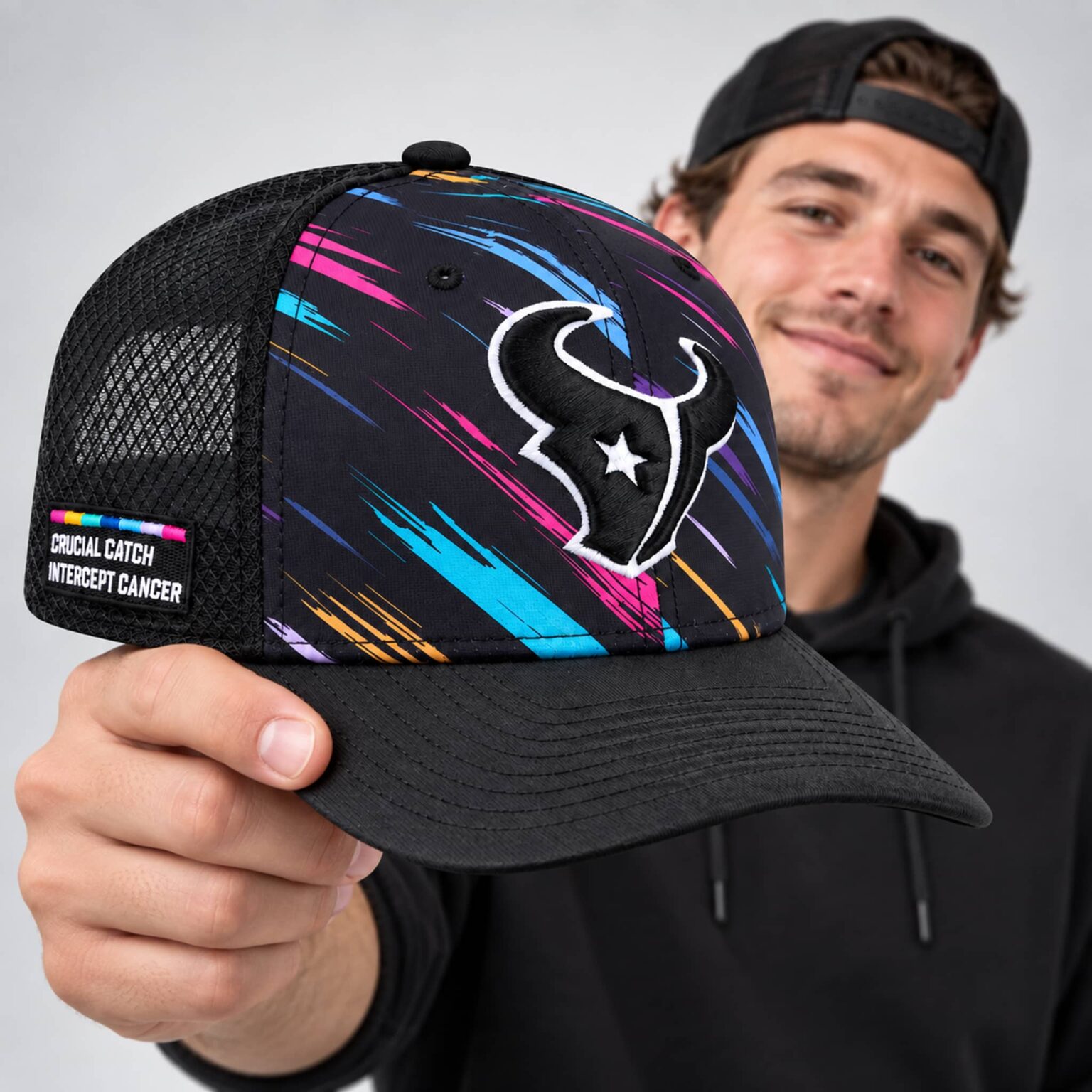 texans 2026 crucial catch intercept cancer trucker hat2