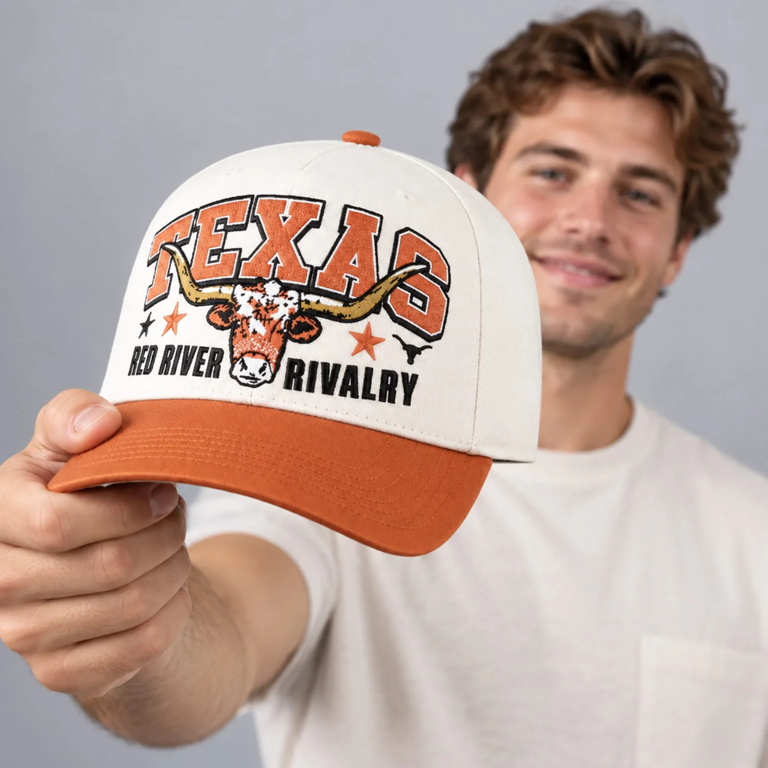 texas longhorns red river rivalry two tone varsity house hat2