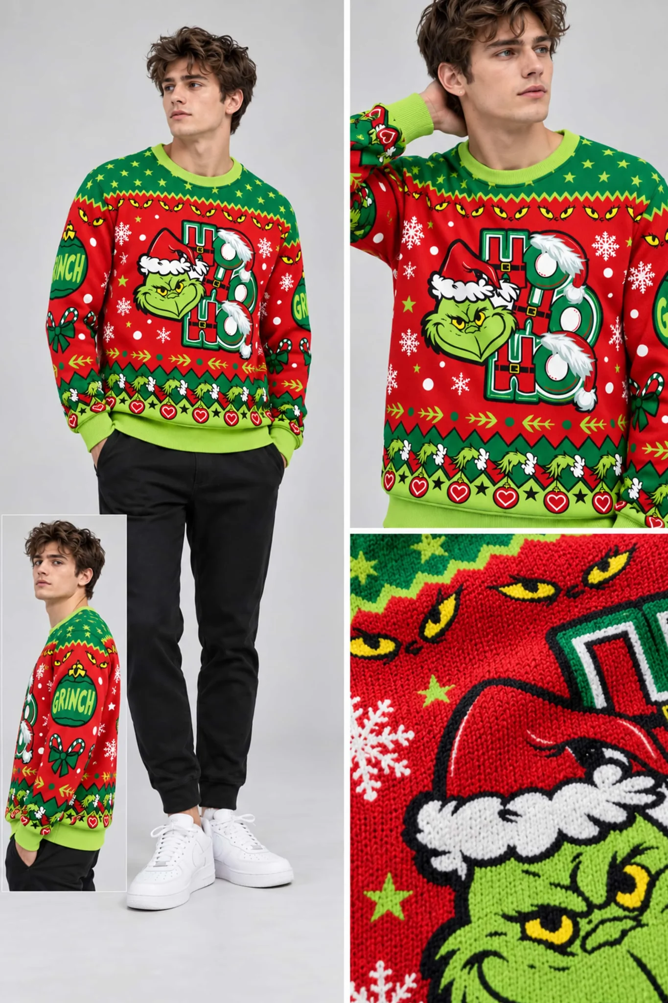 the grinch ho ho ho ugly christmas sweater2