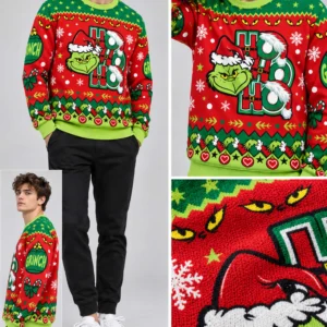 the grinch ho ho ho ugly christmas sweater2