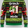 the grinch on off mode ugly christmas sweater