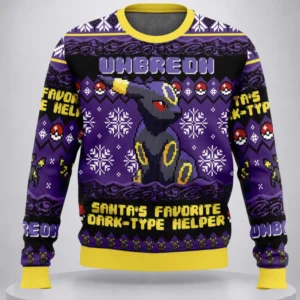 umbreon stantas favorite dark type helper pokemon ugly christmas sweater