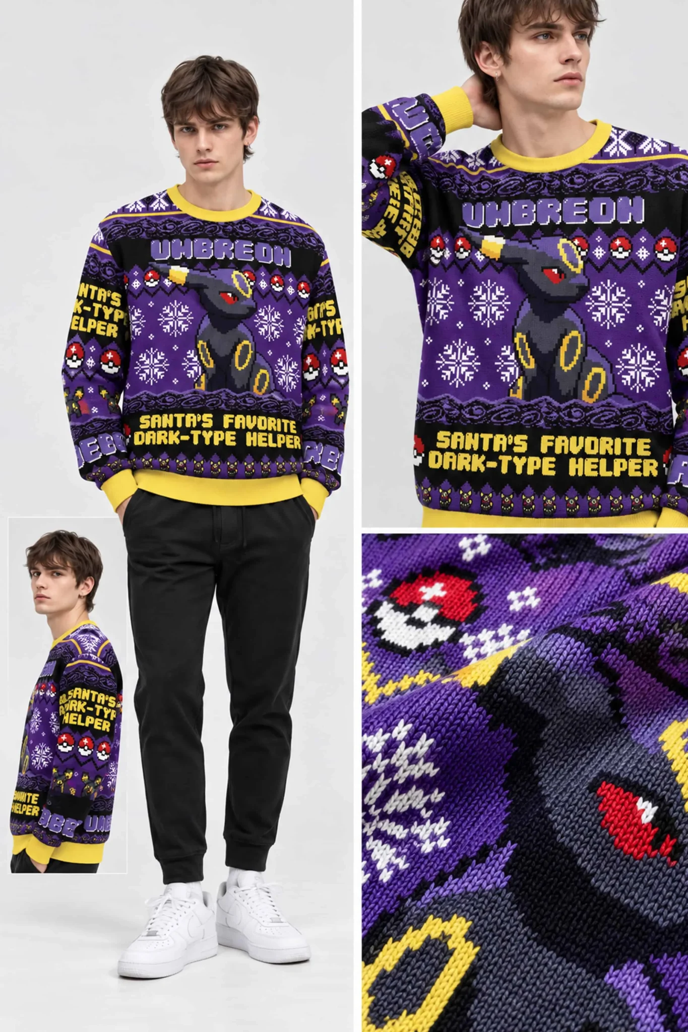 umbreon stantas favorite dark type helper pokemon ugly christmas sweater2