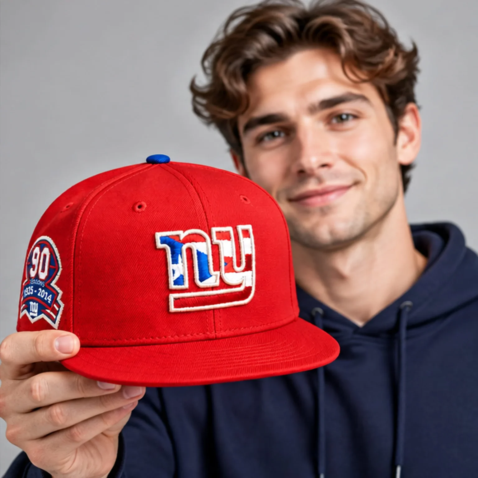 victor cruz giants flag puerto rico 90th 1925 2014 hat2