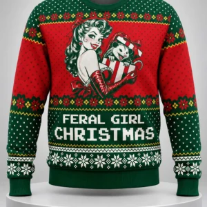 feral girl christmas ugly christmas sweater