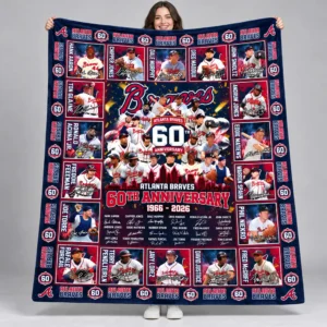 atlanta braves 60th anniversary 1966 2026 fleece blanket1